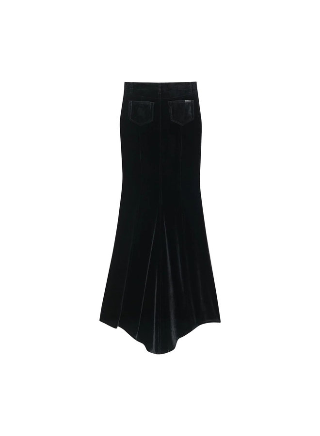 Maxi Velvet Mermaid Skirt in Black