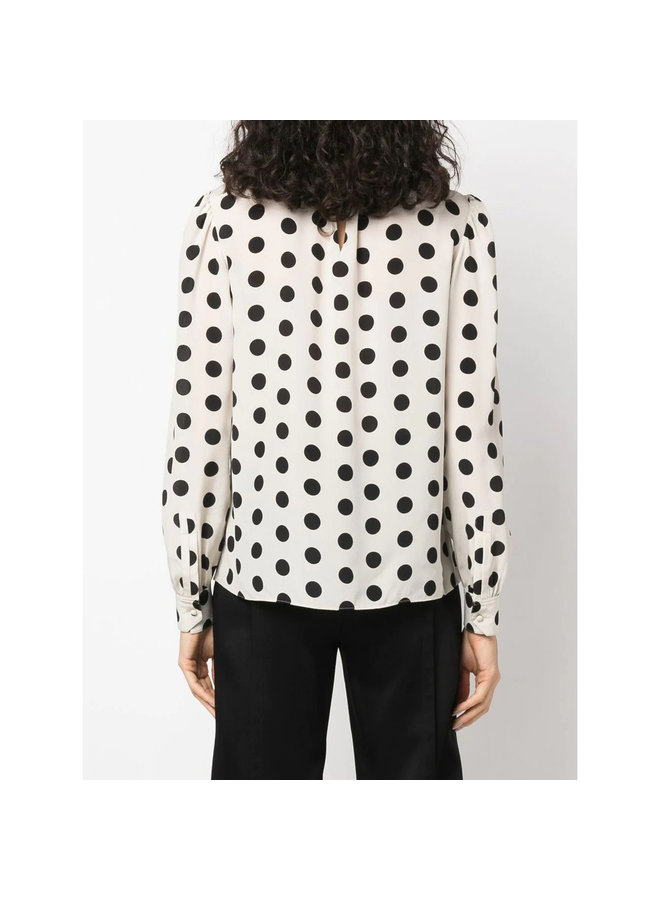 All Over Polka Dot Printed Blouse in Black/White