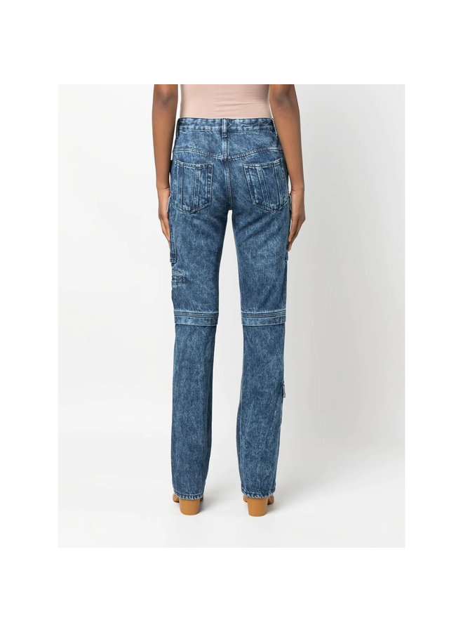 Straight Leg Denim Pants in Blue