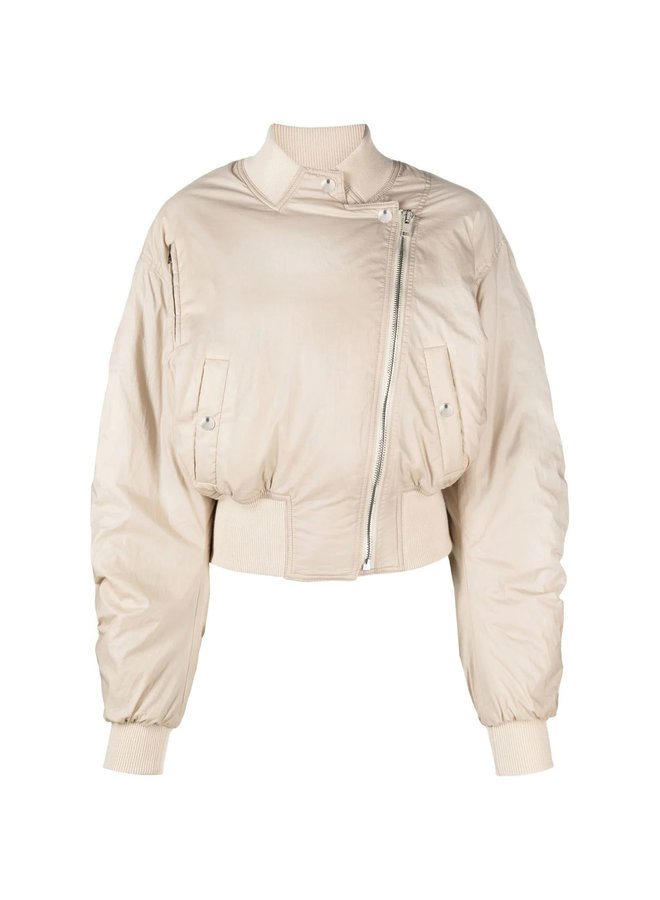 Padded Bomber Jacket in Ecru