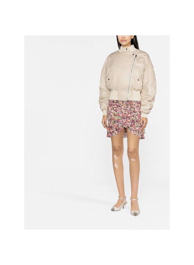 Padded Bomber Jacket in Ecru