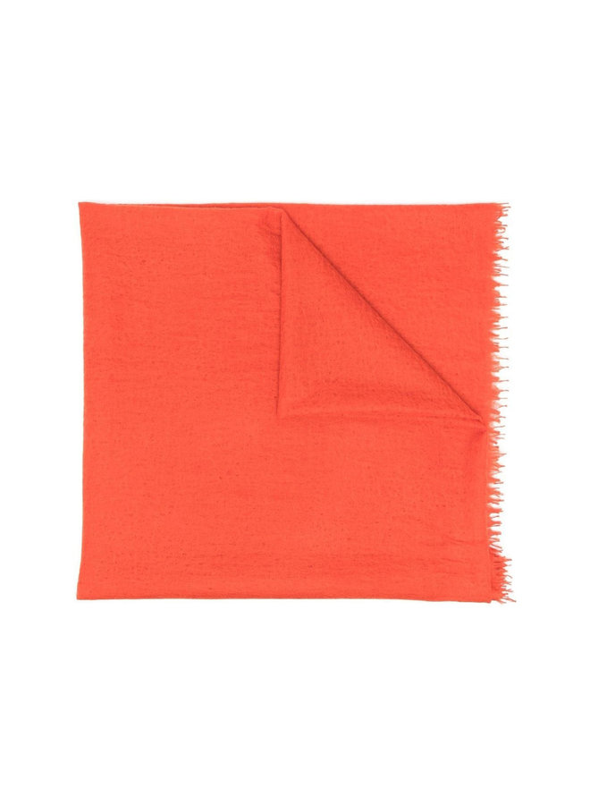 Fringed Edge Cashmere Scarf in Terracotta