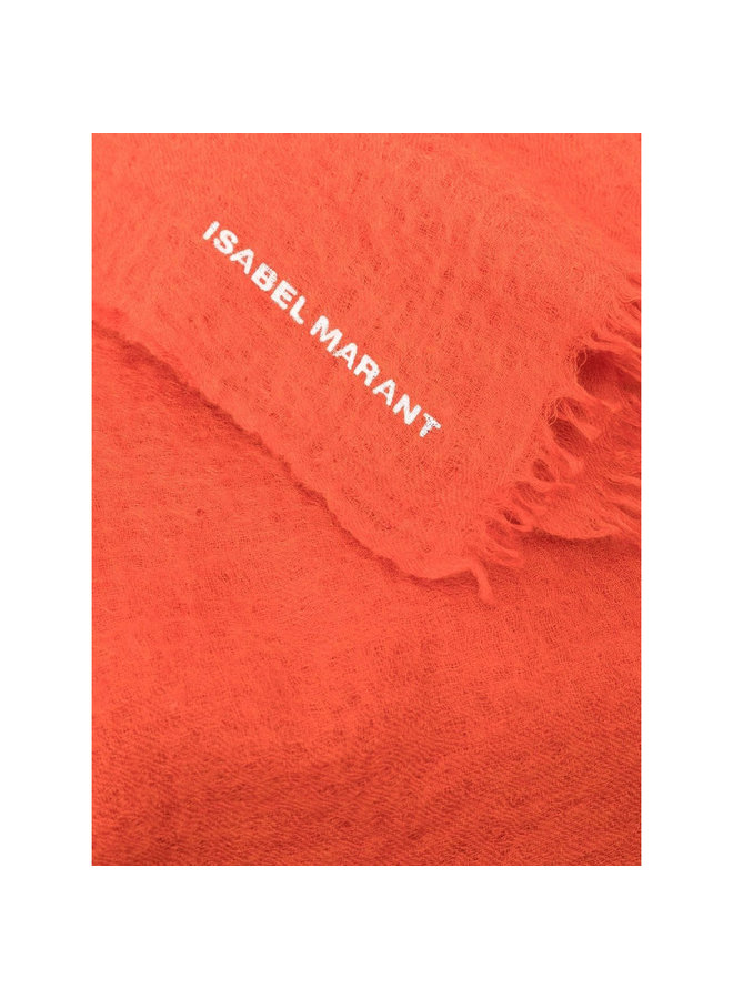 Fringed Edge Cashmere Scarf in Terracotta