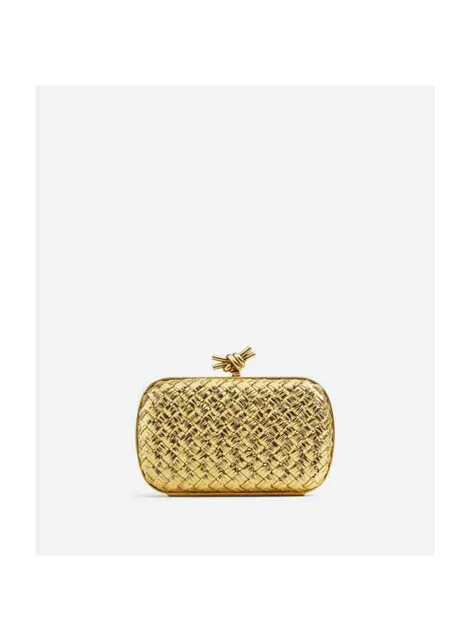 Knot Minaudiere Clutch Bag in Gold/Brass