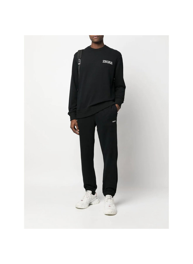 Elasticated Waist Track Pants in Black