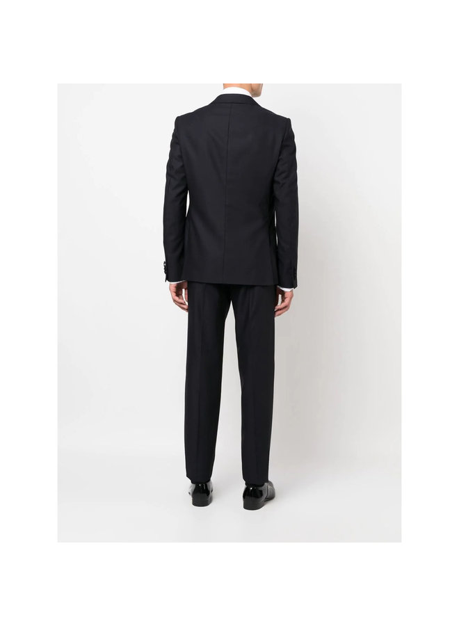 Single Breasted Tailored Suit in Navy Blue
