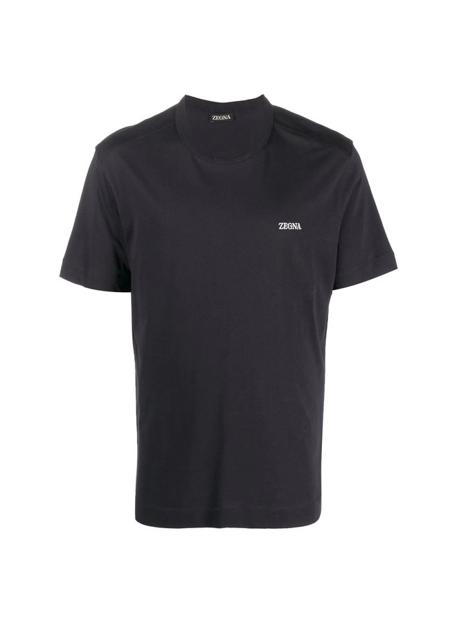 Logo Crew Neck T-Shirt in Navy Blue