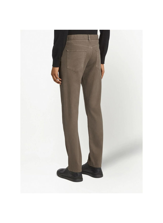 City Five Pocket Slim Jeans in Taupe