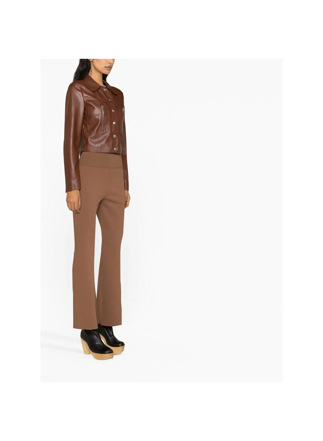 High Rise Flared Pants in Coffee Brown