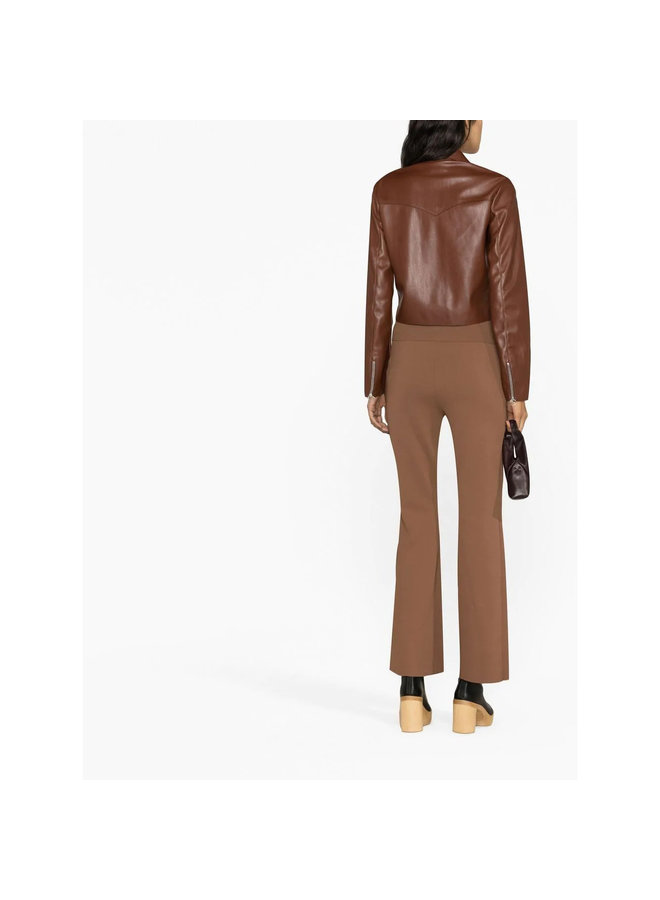 High Rise Flared Pants in Coffee Brown