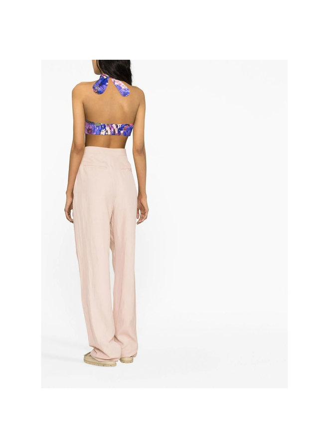 High Waisted Pleated Pants in Rose