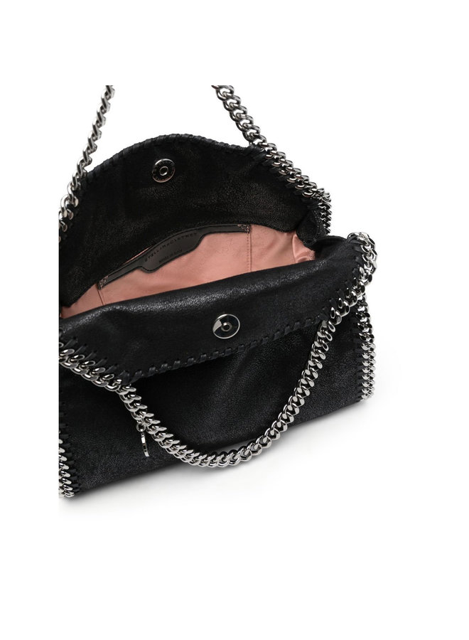 Mini Falabella Tote Bag in Black/Silver