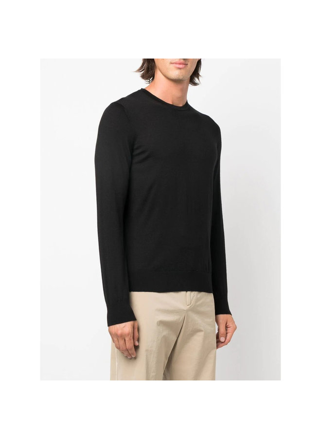 Crew Neck Cashseta Jumper in Black