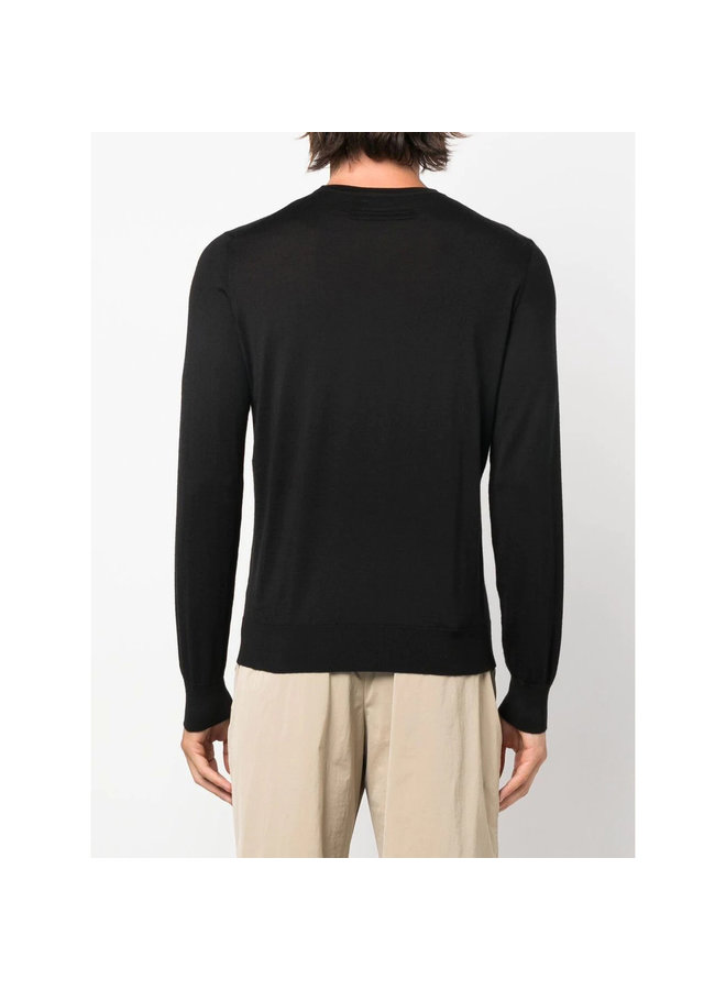 Crew Neck Cashseta Jumper in Black