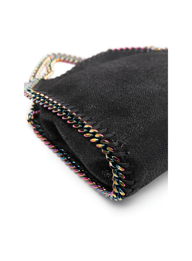 Tiny Falabella Crossbody Bag in Black/Holographic Chain