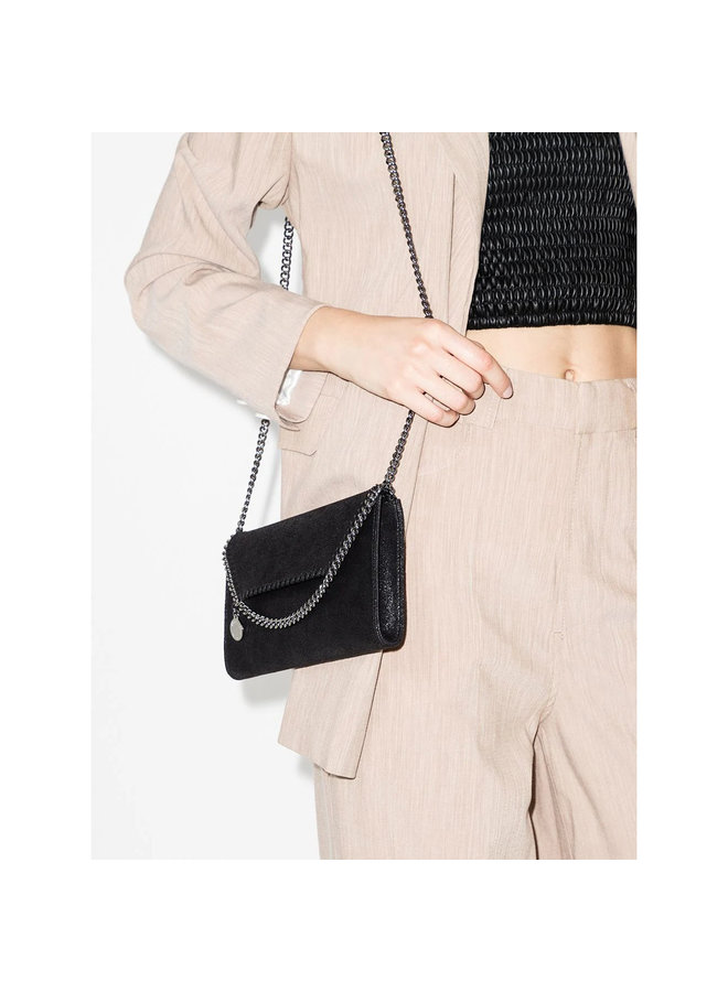 Mini Falabella Crossbody Bag in Black/Silver