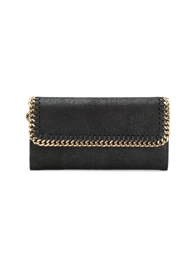 Falabella Continental Wallet in Black/Gold
