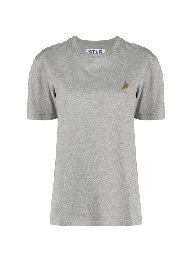 Star Logo Print T-Shirt in Medium Grey
