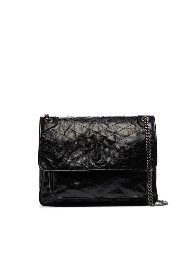 Niki Large Shoulder Bag in Black