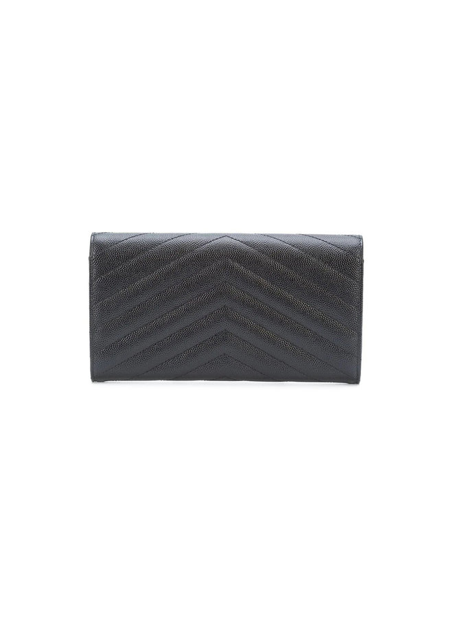 Monogram Large Flap Wallet in Black/Silver