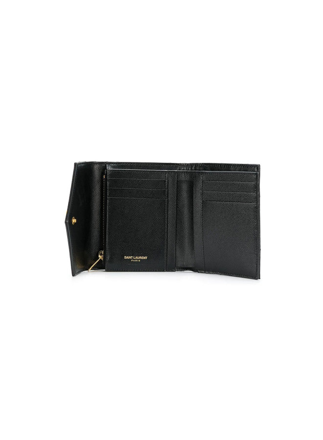 Monogram Small Flap Wallet in Black/Gold