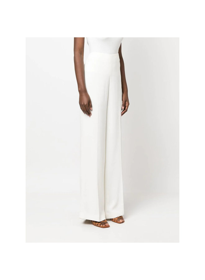 High-Waisted Straight-Leg Pants in Cream