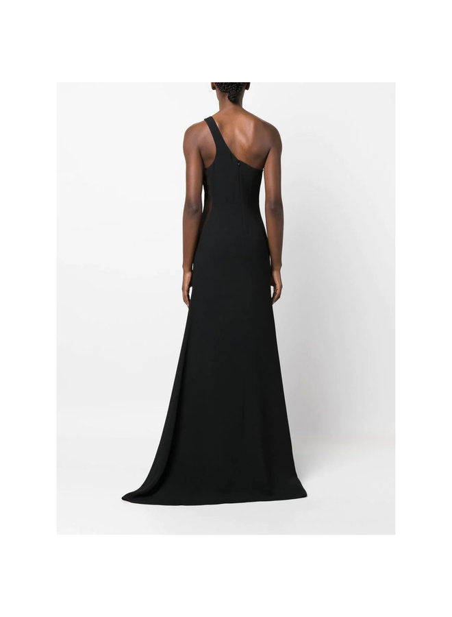 Cady One-Shoulder Gown in Black
