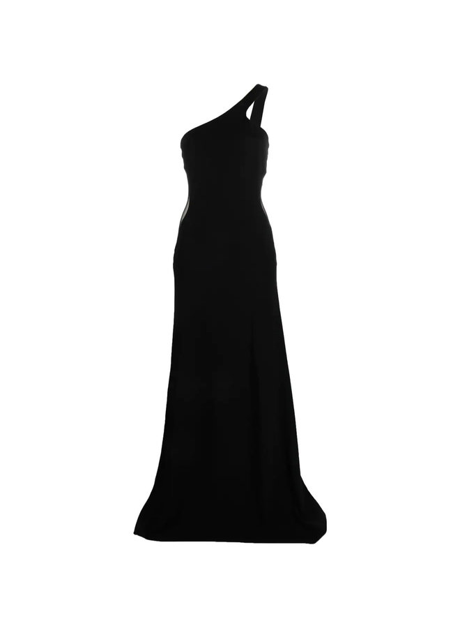 Cady One-Shoulder Gown in Black