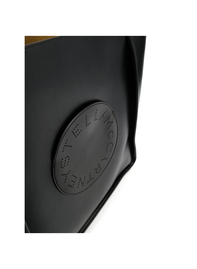 Perforated-Logo Tote Bag in Black