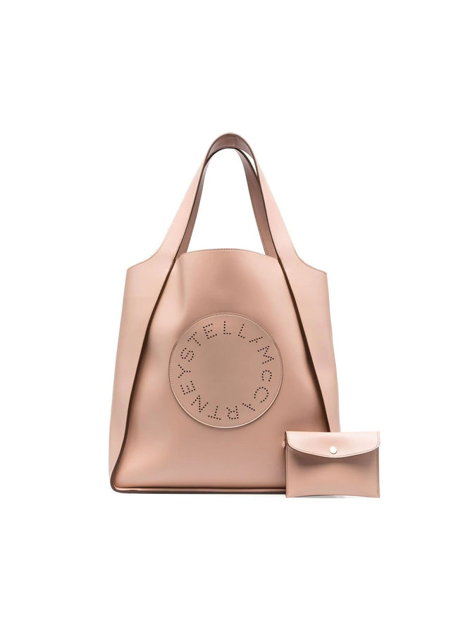 Perforated-Logo Tote Bag in Blush