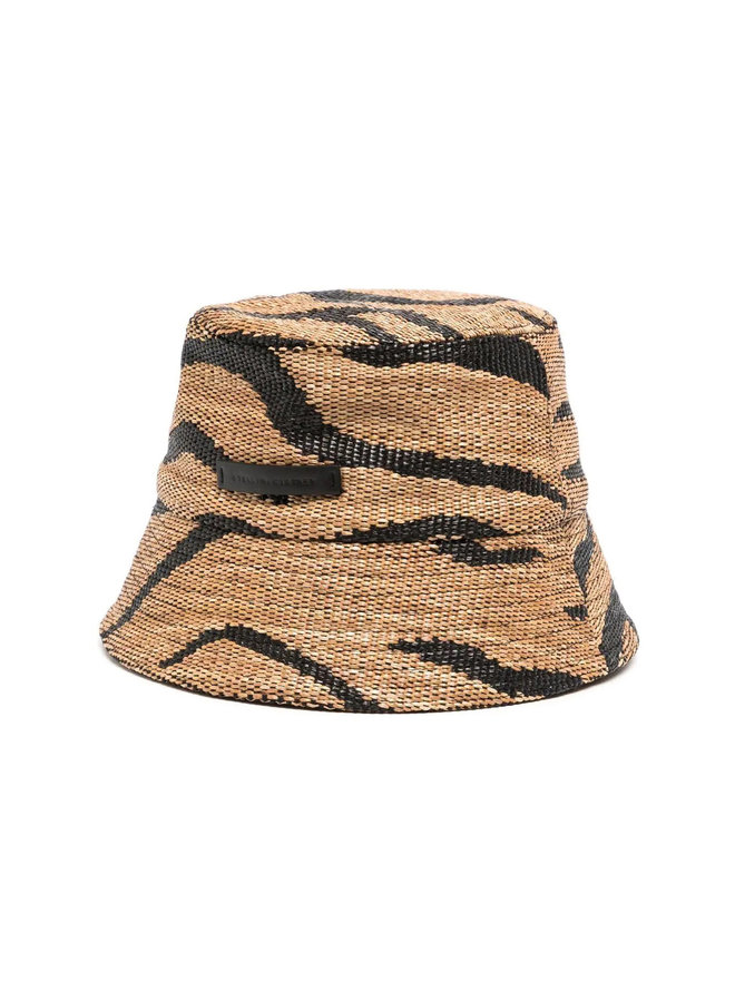 Tiger-Print Woven Bucket Hat