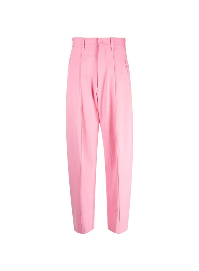 High Waisted Tapered-Leg Pants in Pink