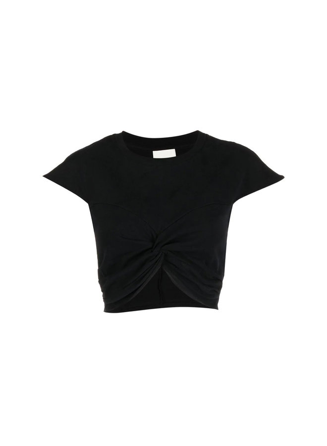 Short Sleeve Cropped T-shirt in Black