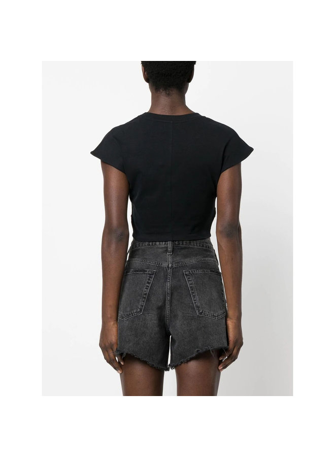 Short Sleeve Cropped T-shirt in Black