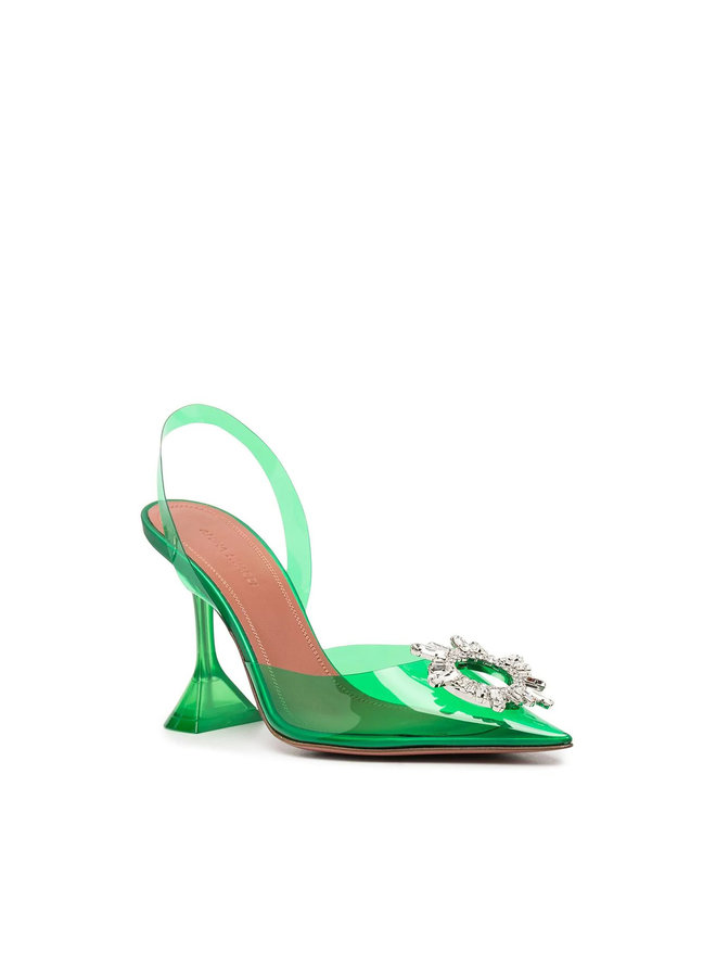 Begum Slingback Pumps in Emerald Green