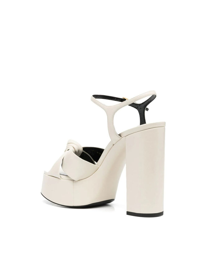 High Heel Platform Sandals in Off White