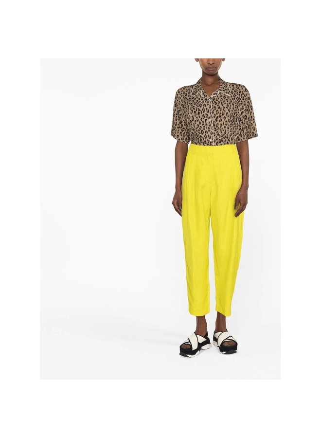 Straight-Leg Cropped Trousers in Lime