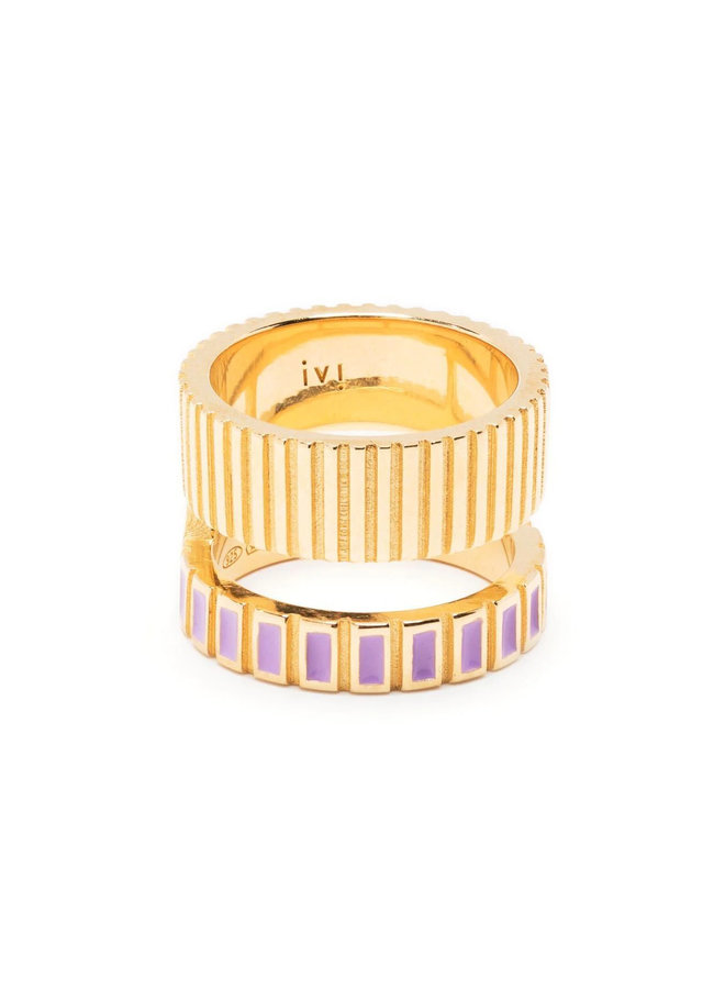 Slot Ring in Gold Vermeil/Lavender