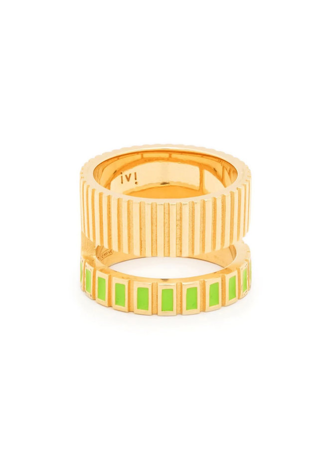 Slot Ring in Vermeil Gold/Jungle