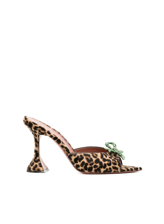 Rosie High Heel Printed Mules in Leopard