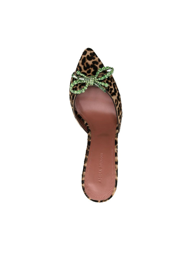 Rosie High Heel Printed Mules in Leopard