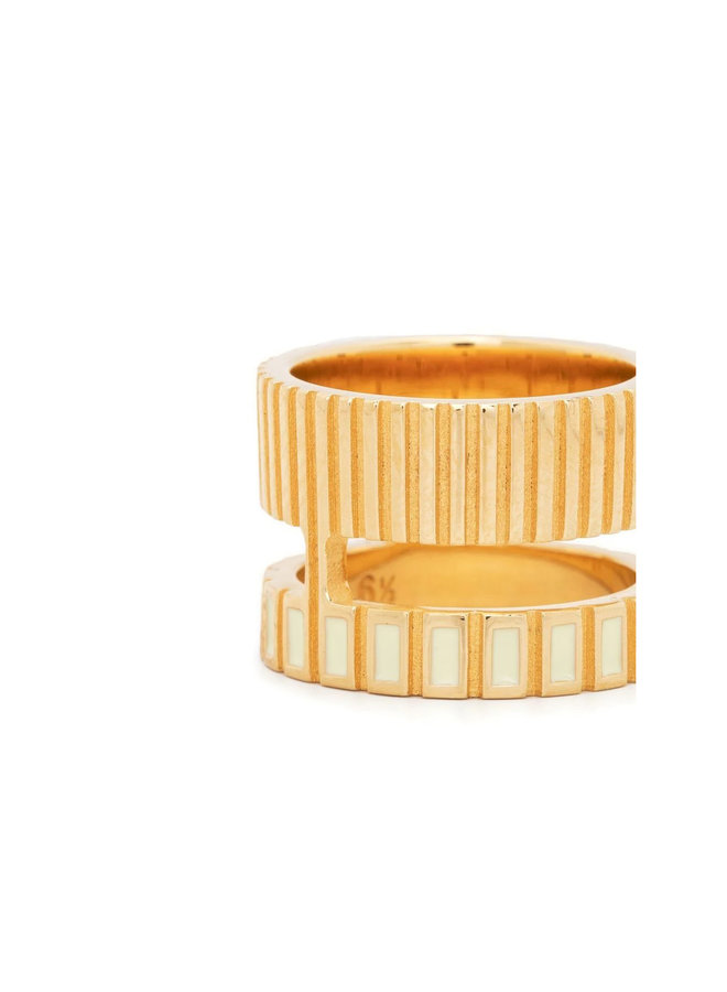 Slot Ring in Gold Vermeil/Eggshell