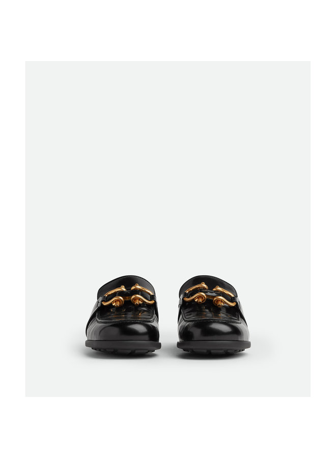 Monsieur Open Back Moccasins in Black