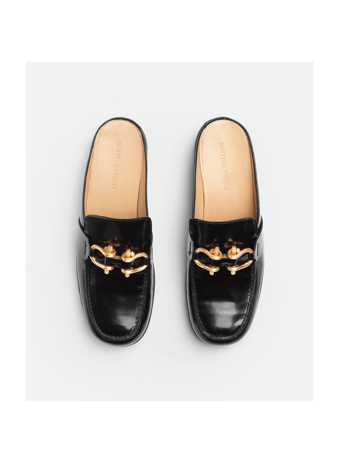 Monsieur Open Back Moccasins in Black