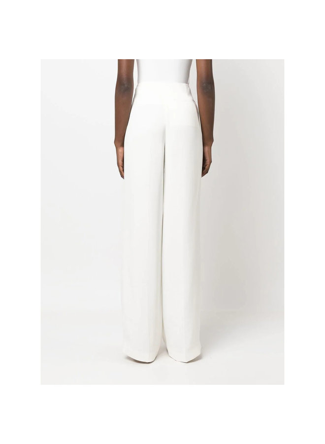 High-Waisted Straight-Leg Pants in Cream