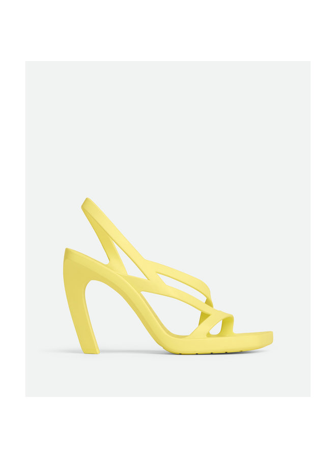 High Heel Rubber Sandal in Yellow