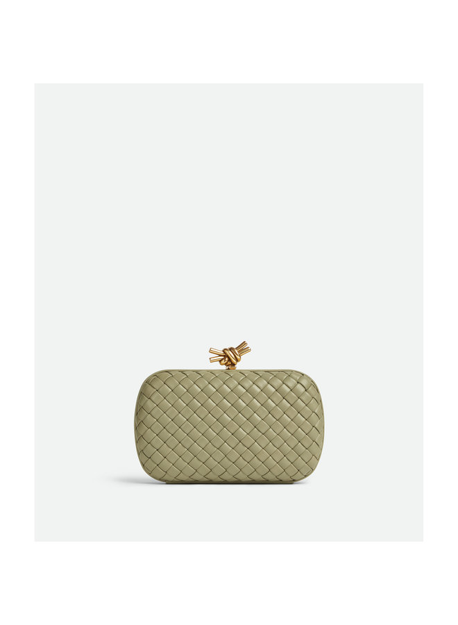 Knot Minaudiere Clutch Bag in Travertine/Brass