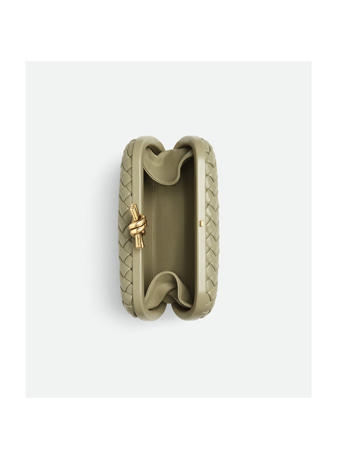 Knot Minaudiere Clutch Bag in Travertine/Brass