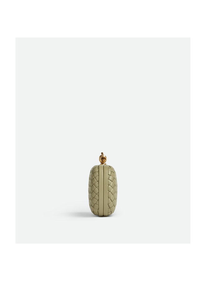 Knot Minaudiere Clutch Bag in Travertine/Brass