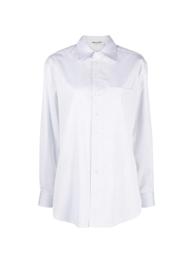 Long Sleeve Button-Down Shirt in White